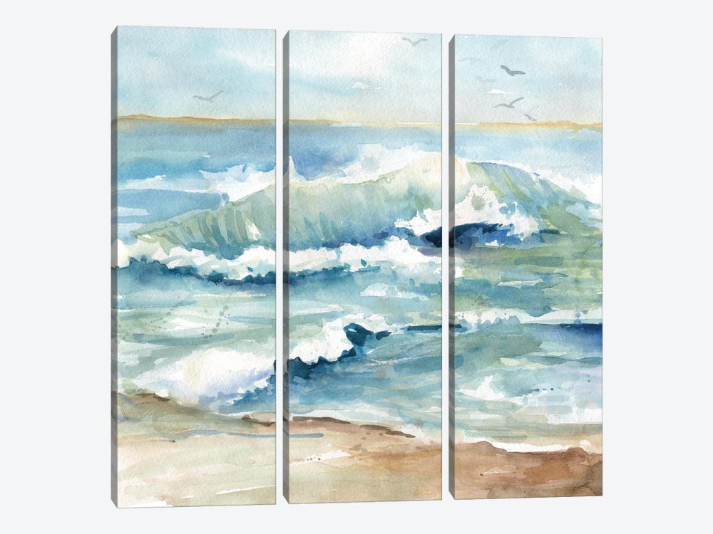 Beach Waves by Carol Robinson 3-piece Canvas Print