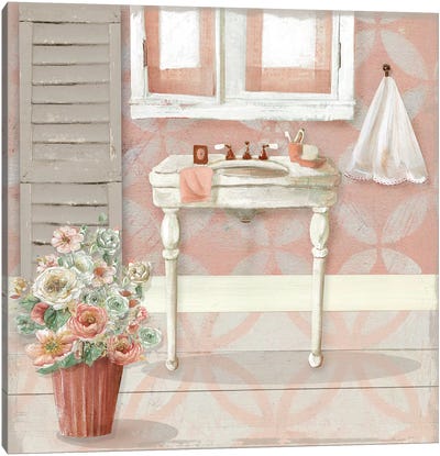 Blushing Bath Sink I Canvas Art Print - Carol Robinson