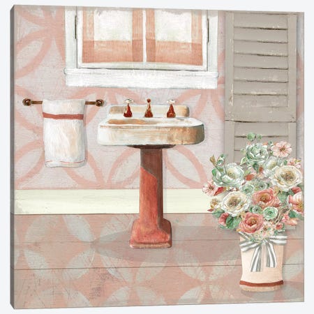 Blushing Bath Sink II Canvas Print #CRO912} by Carol Robinson Art Print