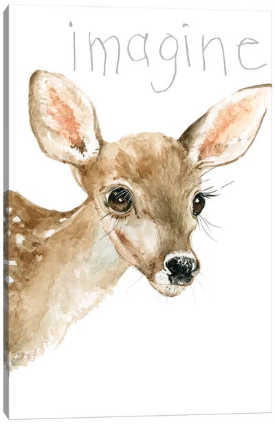 Forest Fur Baby Deer Canvas Art Print - Baby Animal Art