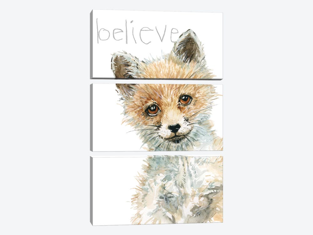 Forest Fur Baby Fox by Carol Robinson 3-piece Art Print