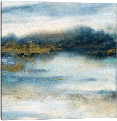 Golden Marshlands Canvas Art Print - Gold Abstract Art