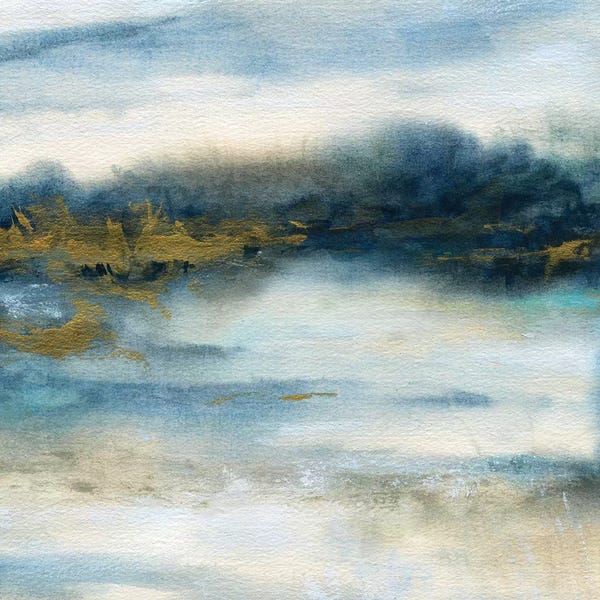 Gold Abstract Art: Golden Marshlands by Carol Robinson