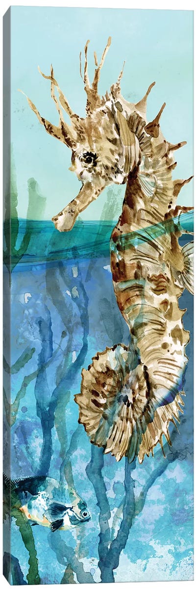 Delray Seahorse II Canvas Art Print - Coastal Living Room Art