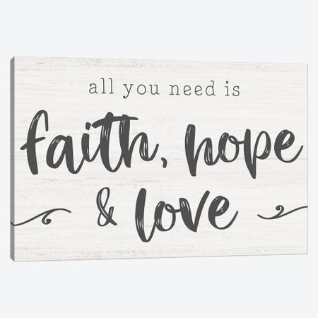 Faith, Hope, Love Canvas Print #CRP157} by Natalie Carpentieri Art Print