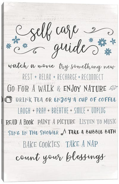 Guide to Self Care Canvas Art Print - The PTA