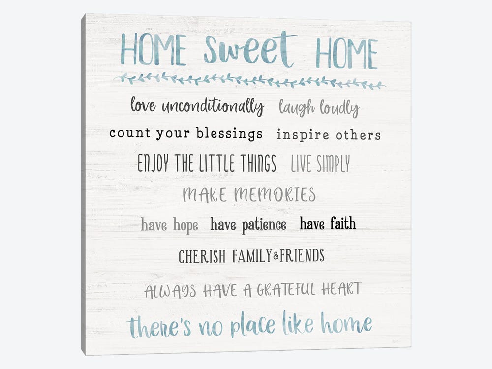 Home Sweet Home Rules by Natalie Carpentieri 1-piece Canvas Art Print