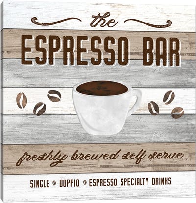 Espresso Bar Canvas Art Print - Coffee Art