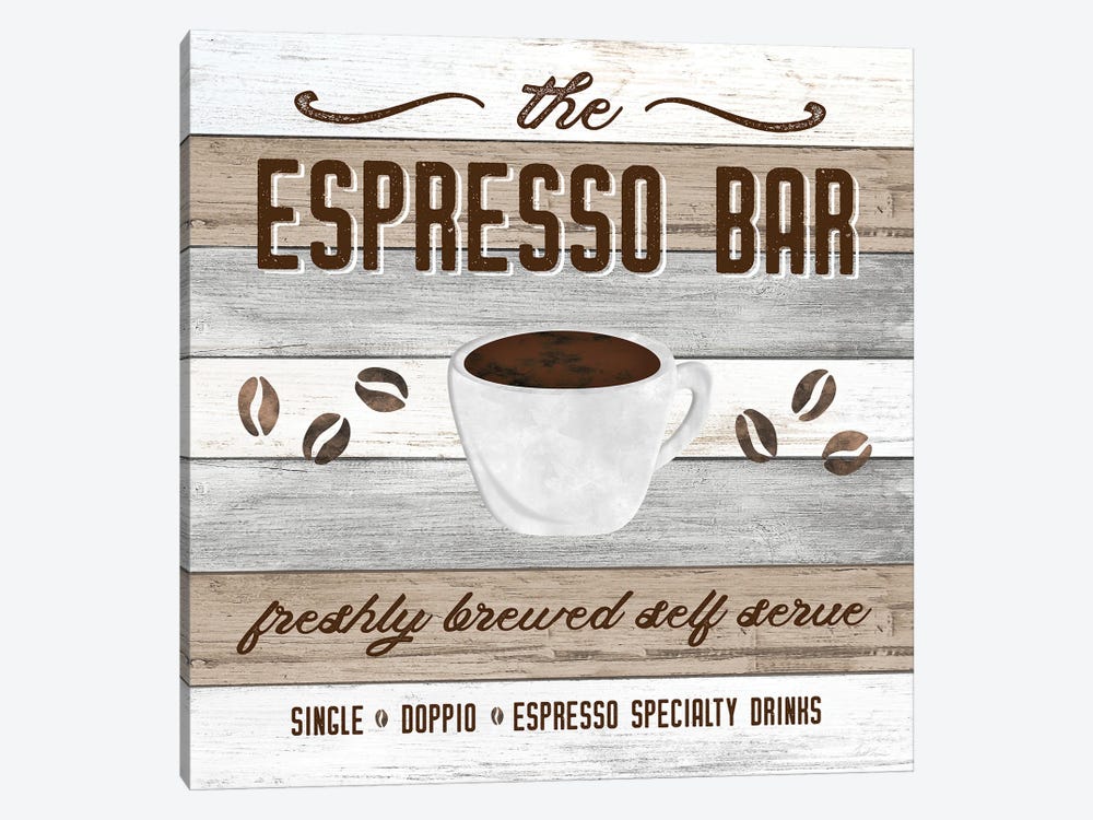 Espresso Bar by Natalie Carpentieri 1-piece Canvas Print