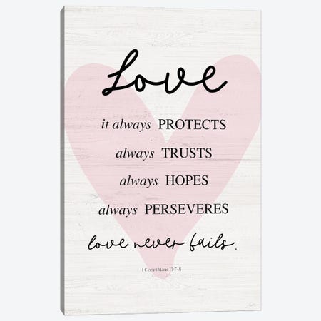 Love Always Protects Canvas Print #CRP254} by Natalie Carpentieri Canvas Artwork
