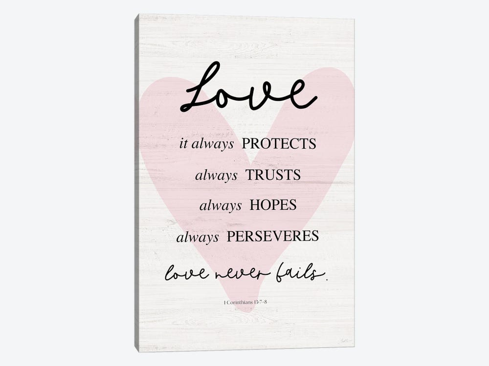 Love Always Protects by Natalie Carpentieri 1-piece Canvas Artwork