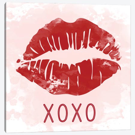 XOXO Lips Canvas Print #CRP261} by Natalie Carpentieri Canvas Art