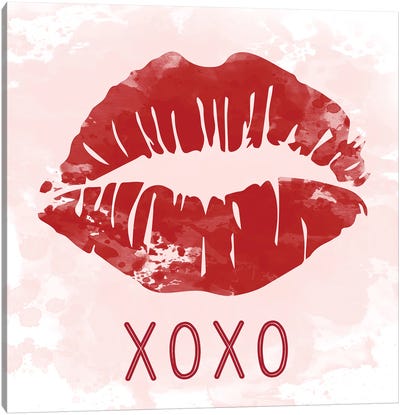 XOXO Lips Canvas Art Print - Natalie Carpentieri