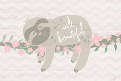 Floral Sloth by Natalie Carpentieri canvas print