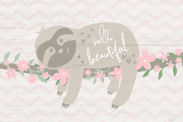 Sloths: Floral Sloth by Natalie Carpentieri