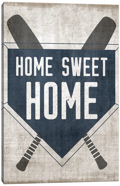 Home Sweet Home Base Canvas Art Print - Baseball Art