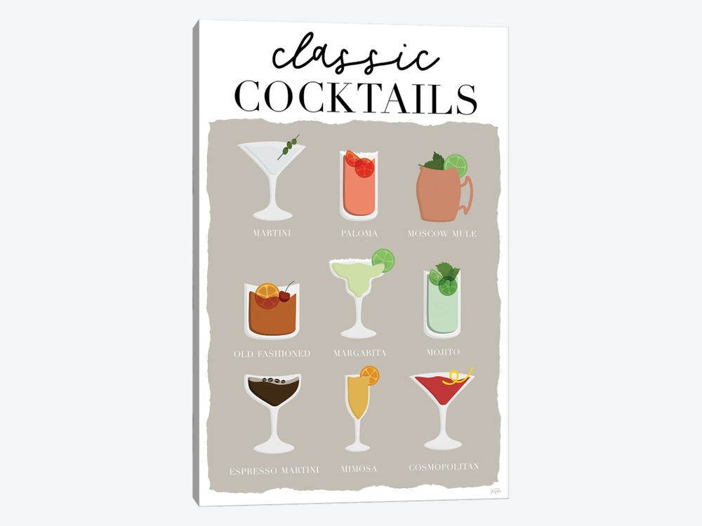 Classsic Cocktails by Natalie Carpentieri 1-piece Art Print