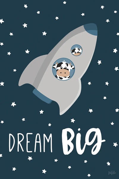 Canvas Print: Cow in Space I by Natalie Carpentieri