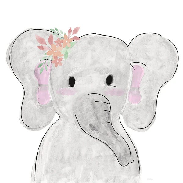 Canvas Print: Cute Elephant by Natalie Carpentieri