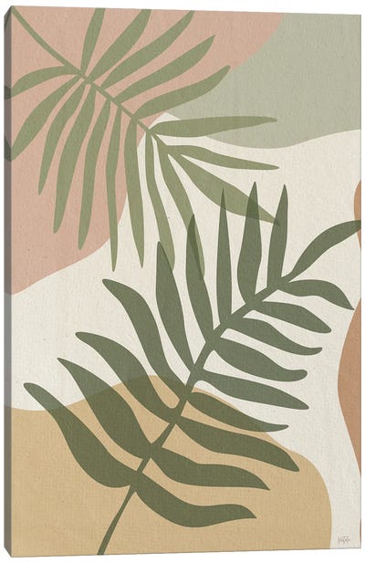 Mid Century Palm II Canvas Art Print - Green Art