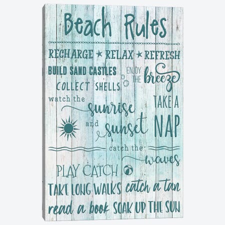 Beach Rules Canvas Print #CRP6} by Natalie Carpentieri Canvas Art Print