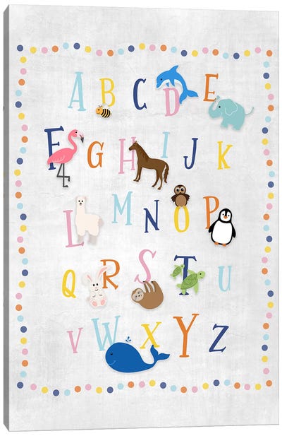 Animal Alphabet Canvas Art Print - Full Alphabet Art