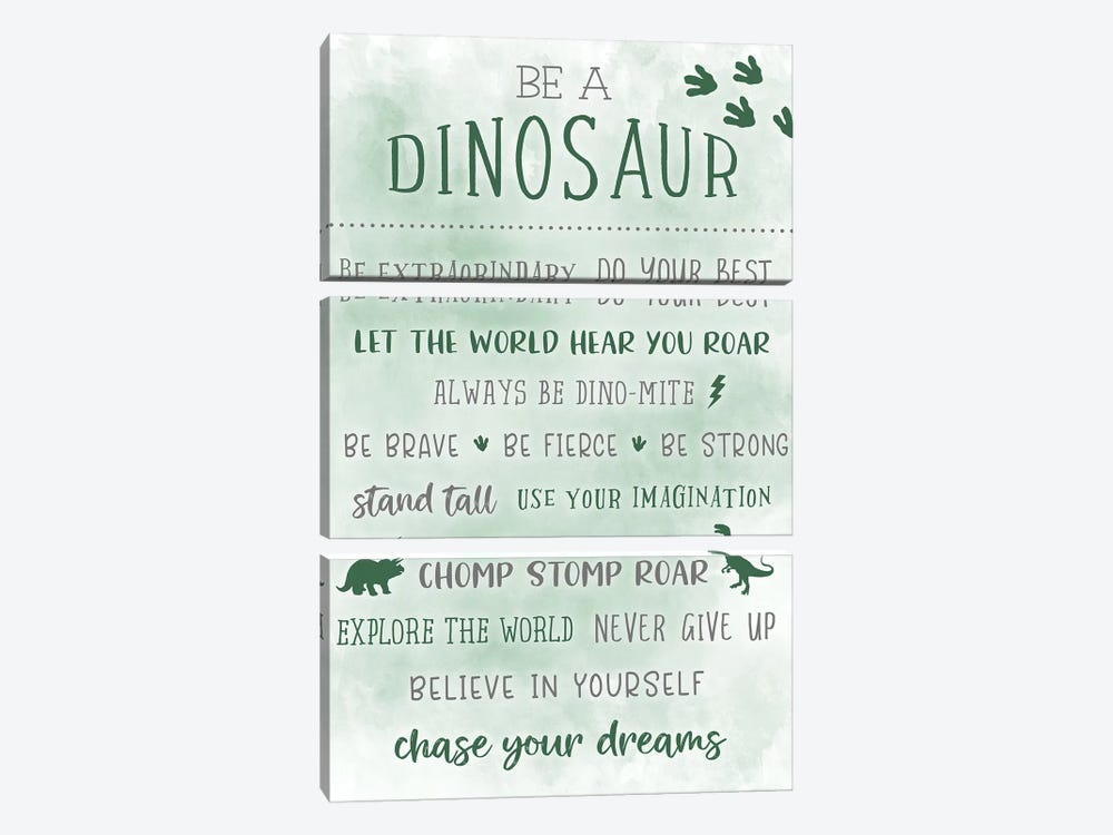 Be A Dinosaur by Natalie Carpentieri 3-piece Art Print