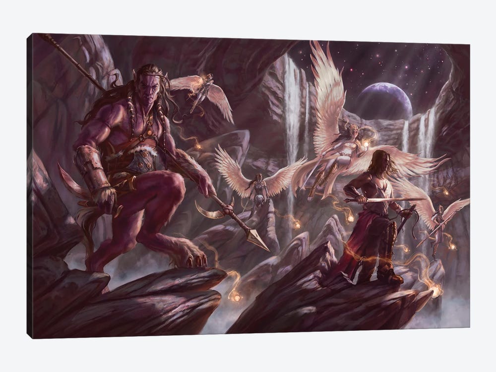 Swords Against The Moon Men™ by Chris Peuler 1-piece Canvas Artwork