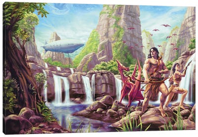 Tarzan: Battle For Pellucidar Canvas Art Print - The Edgar Rice Burroughs Collection