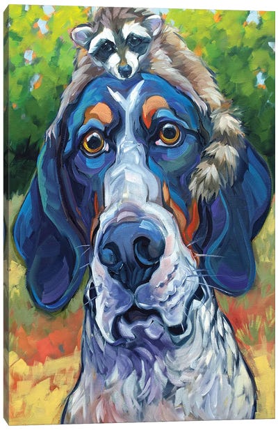 Coonhound Canvas Art Print - Bloodhounds