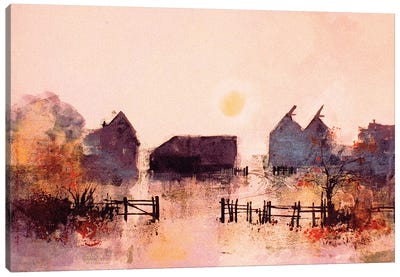 Early Morning Farm Canvas Art Print - Colin Ruffell