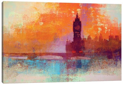 Big Ben Sunset Canvas Art Print - Colin Ruffell