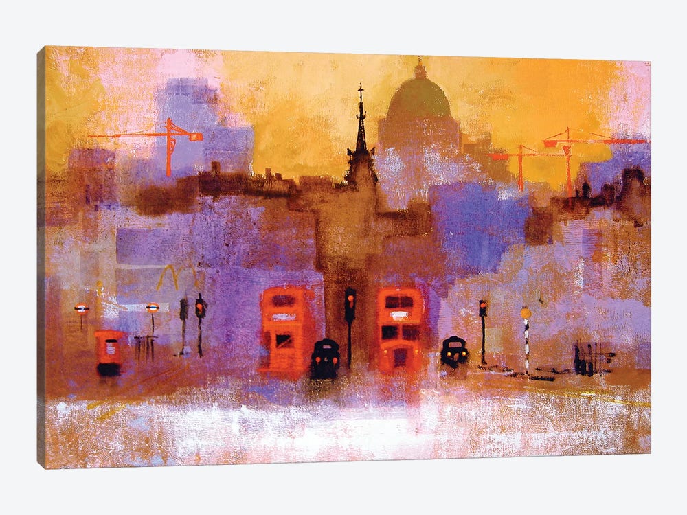 London Buses by Colin Ruffell 1-piece Canvas Artwork