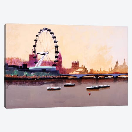 London Eye Canvas Print #CRU42} by Colin Ruffell Canvas Artwork