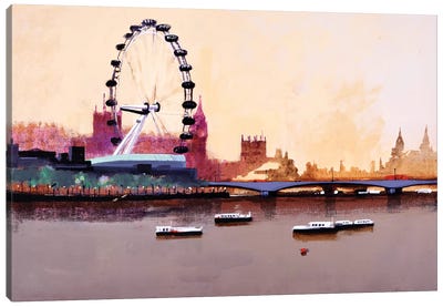London Eye Canvas Art Print - Amusement Park Art
