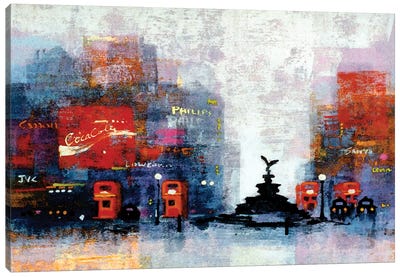 Piccadilly Circus Canvas Art Print - Colin Ruffell
