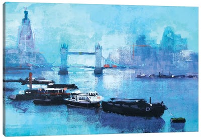 Shard And Tower Bridge Canvas Art Print - Colin Ruffell