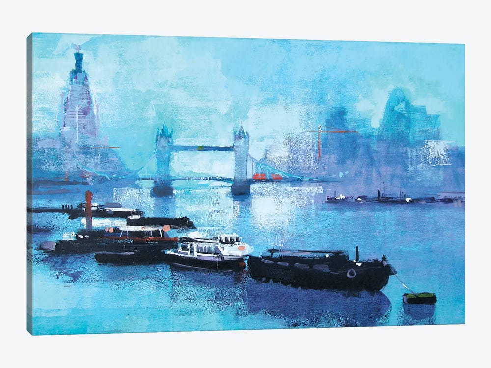 Shard And Tower Bridge by Colin Ruffell 1-piece Canvas Print