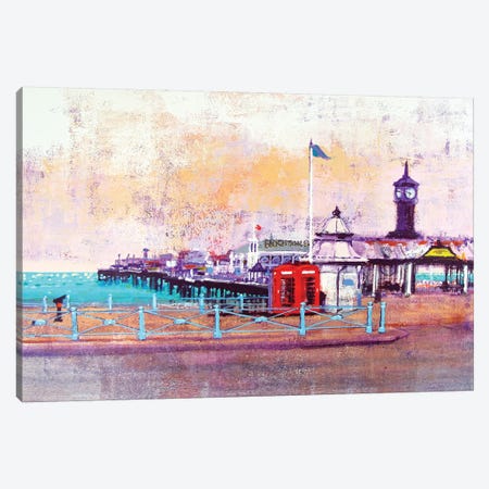 Brighton Phone Boxes Canvas Print #CRU7} by Colin Ruffell Canvas Art
