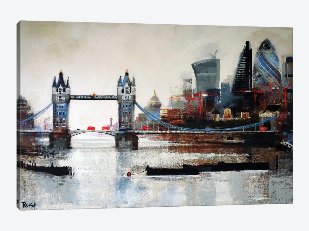 Tower Bridge And City by Colin Ruffell 1-piece Canvas Artwork