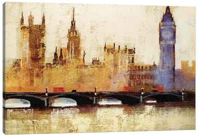 Westminster Bridge Canvas Art Print - Westminster Abbey