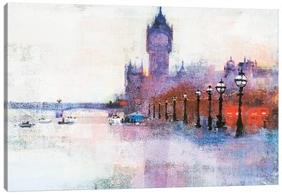 Westminster Pier Canvas Art Print - Colin Ruffell
