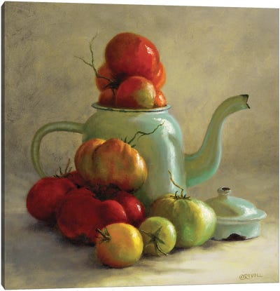 Ripening Tomatoes IV Canvas Art Print - Tea Art