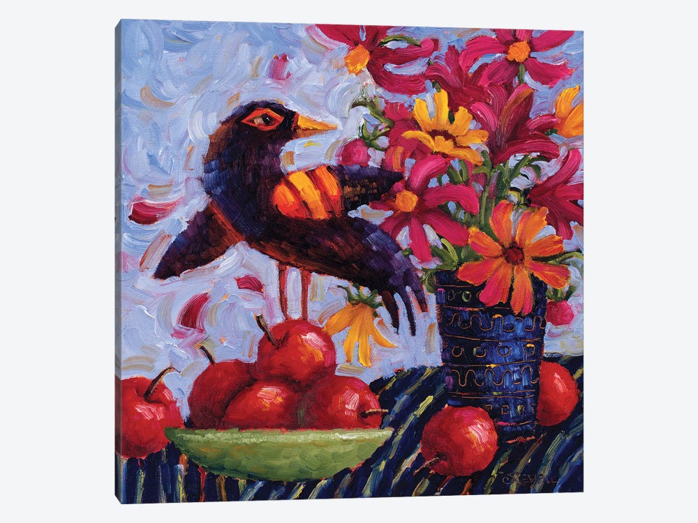 Blackbird Serenades Cosmos by Cindy Revell 1-piece Canvas Wall Art