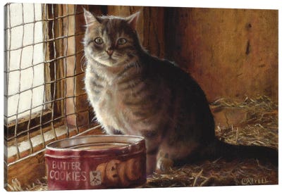 Barn Cat Canvas Art Print - Cindy Revell