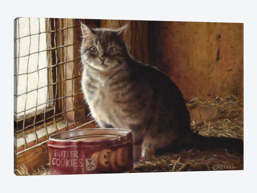 Barn Cat by Cindy Revell 1-piece Canvas Art
