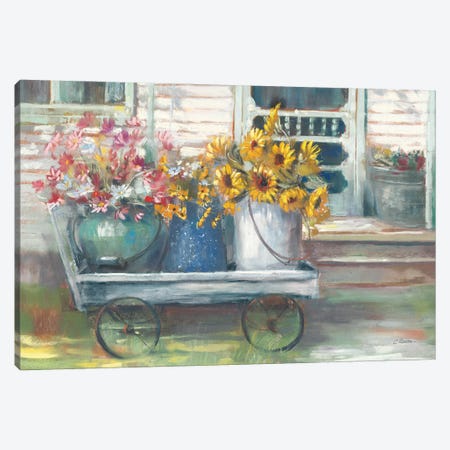 Garden Wagon Bright Canvas Print #CRW10} by Carol Rowan Art Print