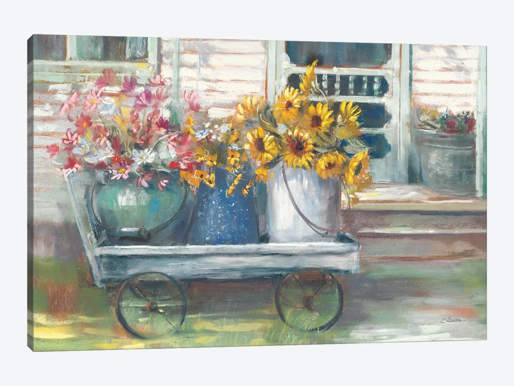 Garden Wagon Bright 1-piece Canvas Artwork