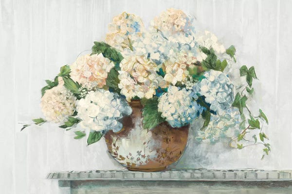 Carol Rowan: White Hydrangea Cottage by Carol Rowan