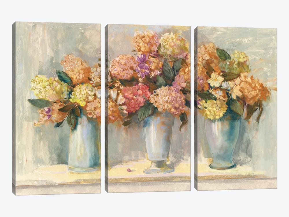 Fall Hydrangea Bouquets by Carol Rowan 3-piece Canvas Print